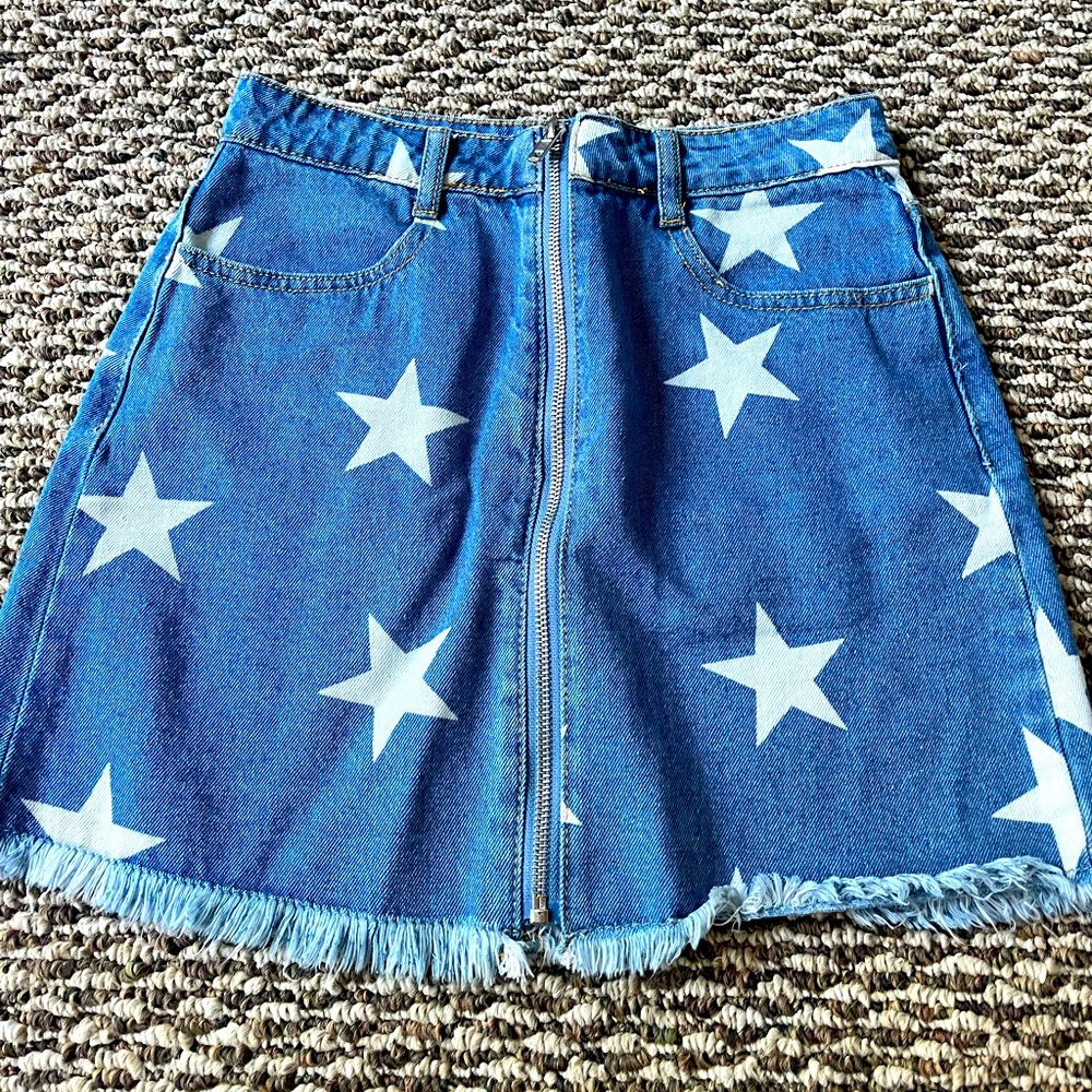 Alterd State denim star skirt
